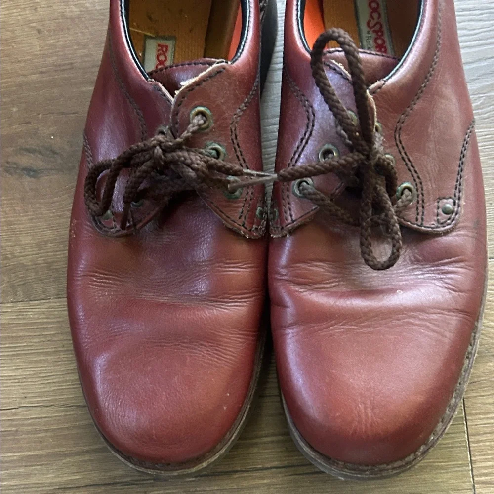 Rockport Vintage Brown Leather Lace-Up Casual Shoes !! Size 10